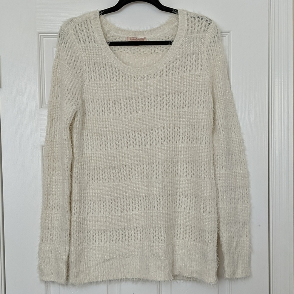 GIBSON LATIMER Fuzzy Lurex Blend Sweater